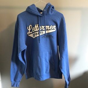 blue lettermen hoodie